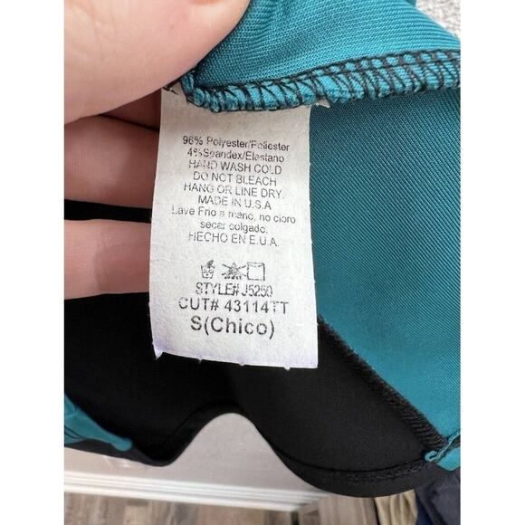 Womens Annabelle Dress Size Small Black and Teal Short Mesh Sleeve - Picture 6 of 12